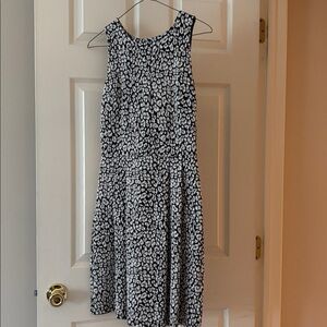 LOFT Black and White Textured Dress